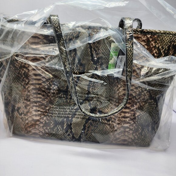 Badgley Mischka Studio Vegan Leather Tote Snake Print Mixed Colors MSRP $129 - Picture 9 of 9